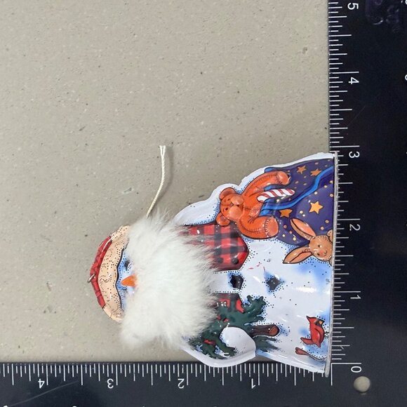 2000 Hallmark Santa Tin Ornament With Faux Fur Beard - Picture 5 of 5